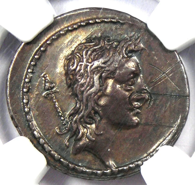 Q. CASSIUS LONGINUS AR Denarius Coin 55 BC - Certified NGC Choice XF ...