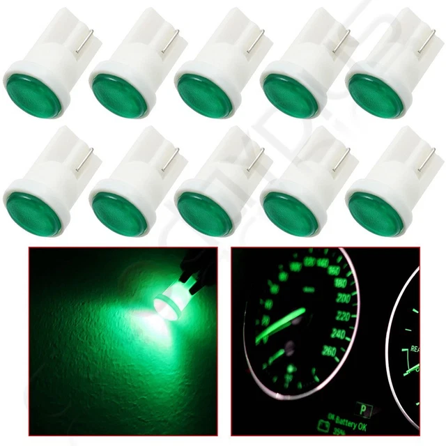 20pc Green T10 194 912 Wedge COB LED Bulb Instrument Panel Cluster Light Bulb