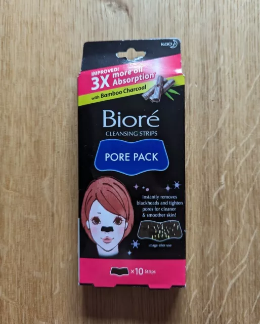 Kao Japan Biore Women's Blackhead Nose Pore Cleaning Strips Charcoal 10pcs UK