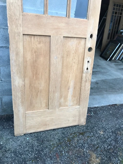 MAR 315 Antique Oak Beveled glass entry door 6 light Stripped 36 X 79.75 3