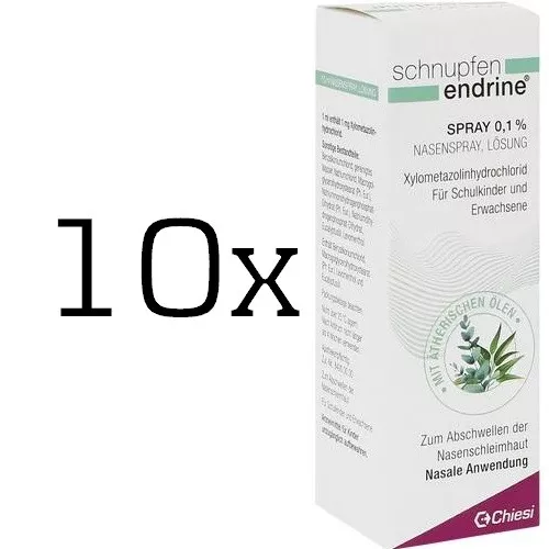 10x SCHNUPFEN ENDRINE 0,1% Nasenspray 10 ml PZN 03925052