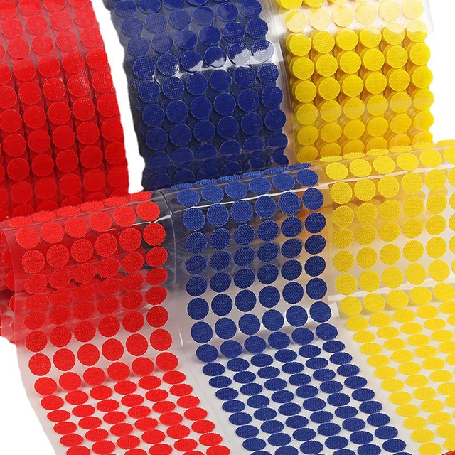 100 un. gancho y loo adhesivo multicolor de 10 mm LM❤
