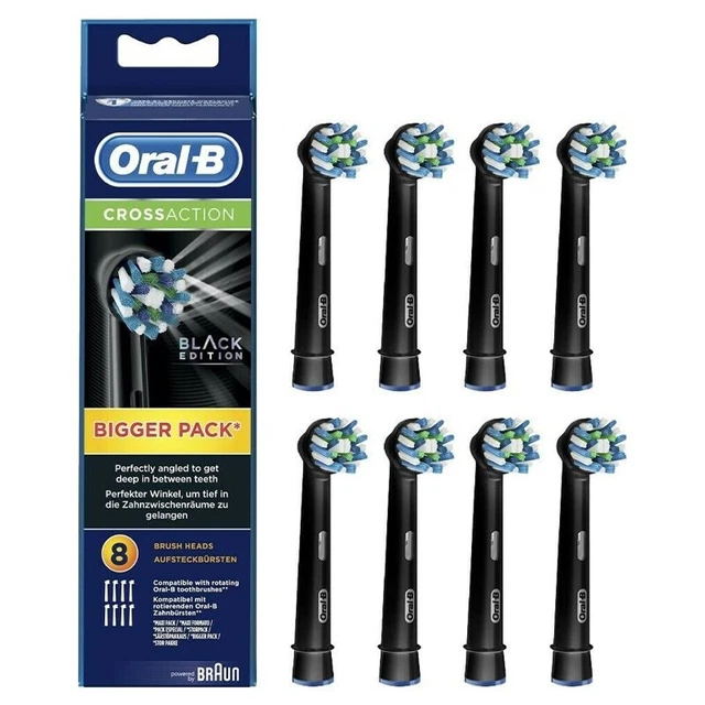 Cabezales de cepillo de dientes eléctricos Oral-B Cross Action - edición negra - paquete de 8- 23% de descuento