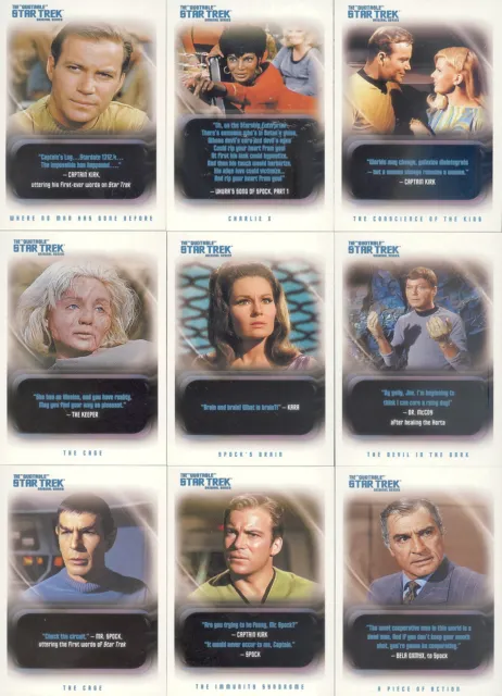 The Quotable Star Trek Original Series Tos 2004 Complete Base Card Set Of 110