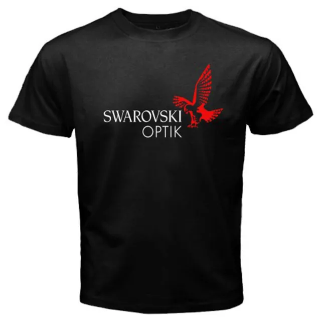 Swarovski Optik Guns Firearms Red Logo Men's Black T-Shirt Size S-5XL
