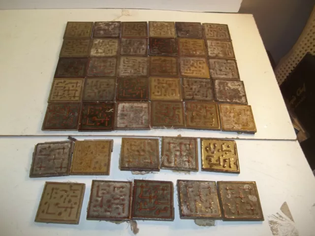 40+ antique Japanese 3"X3" Victorian era architectural salvage ceramic tiles