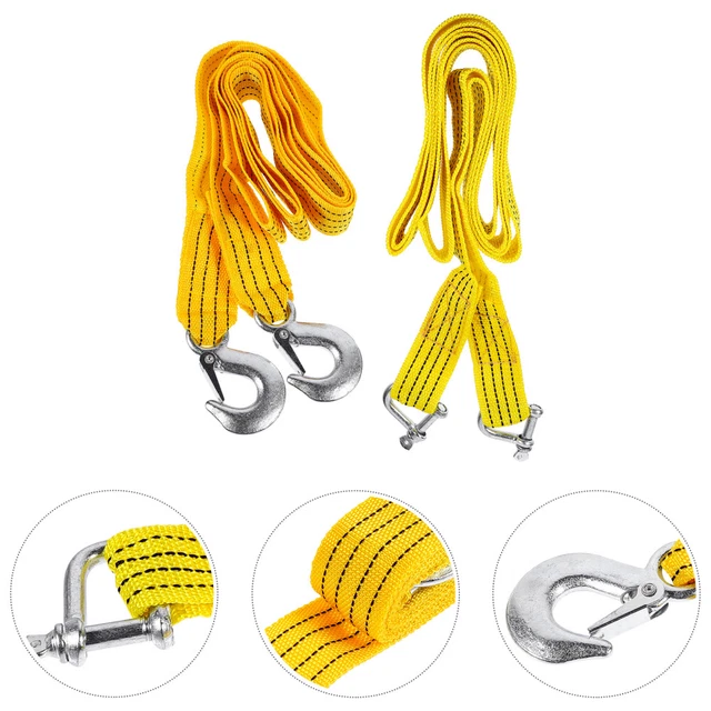 2 pz cinghia di traino nylon con gancio veicolo pesante recupero corda fluoro