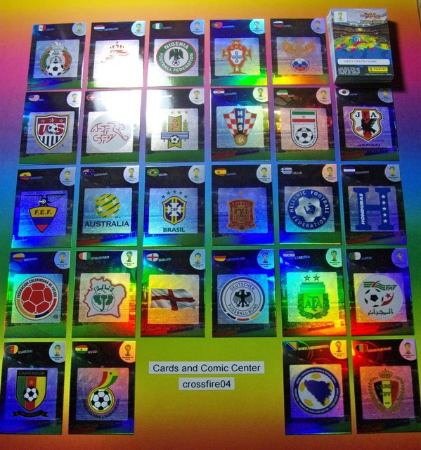 thumbnail interactive-video image 1 of Panini 2014 Brazil World Cup Adrenalyn XL Team Logo Badge Emblem Cards - Insert Set, Mint 1 of 3