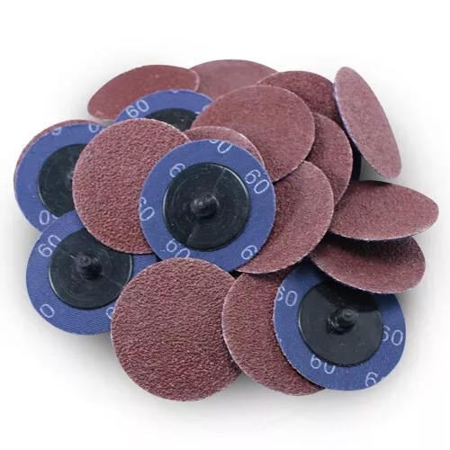 50 Pack - 2" 60 Grit A/O Quick Change Sanding Disc Black Hawk, Type R Roloc