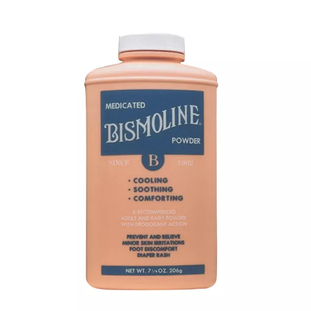 Original Bismoline Medicated Talc Dusting Powder, 7.25-ounce Bottle