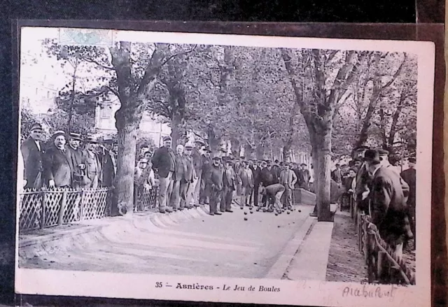 CPA ASNIERES the boulistes in action