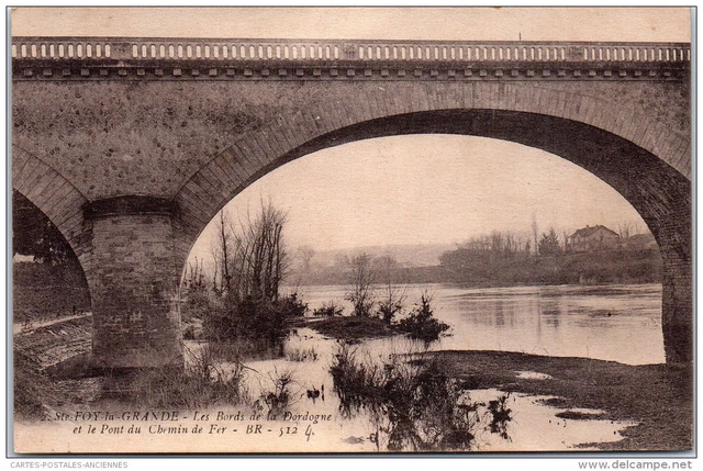 33 SAINTE FOY LA GRANDE - bords de la dordogne et le pont.