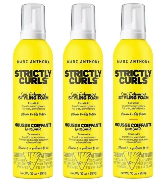 *PACK OF 3* Marc Anthony Strictly Curls Styling Foam Extra Hold Mousse 10 oz
