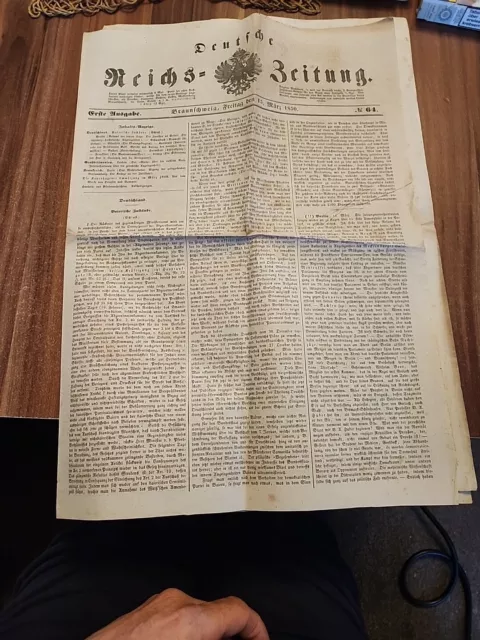 Deutsche Reichs=Zeitung/Braunschweig Den 15. März 1850/No.65/1.+2.Ausgabe/Orig.