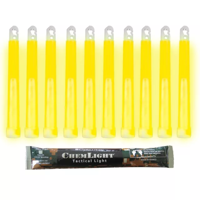 Cyalume Yellow Military Grade 6'' Chemlight lightstick - 10 Pack