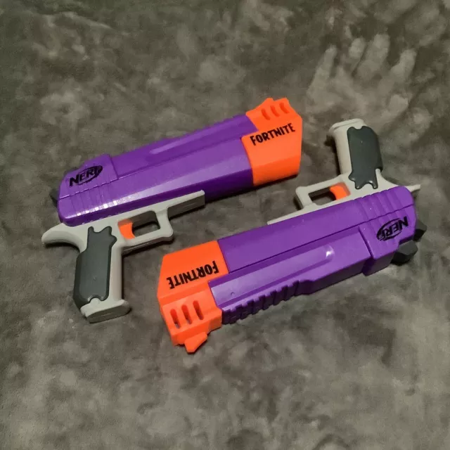 NERF Fortnite HC-E Hand Cannon Desert Eagle Purple Pistol Blaster Gun PLUS  EXTRA