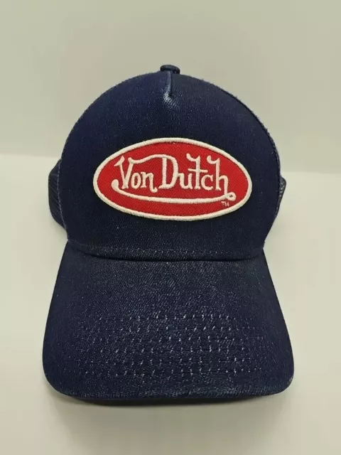 Von Dutch Trucker Hat Snapback Ball Cap Dark Denim Blue