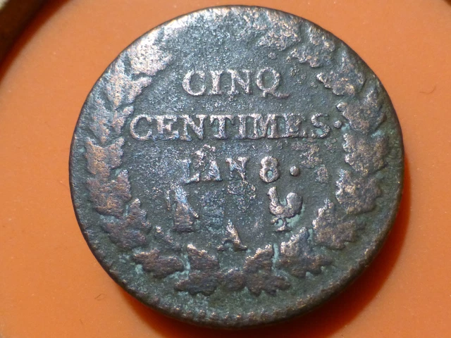5 Centimes - Dupre - L'an 8 A - Recherchee & Qualite Tb- !