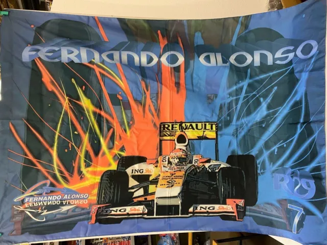 Fahne Renault  ING Alonso Racing F1 Formel1 Grand Prix ca 140x100cm