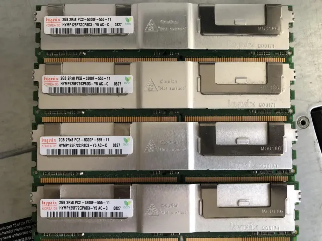 8GB Kit Hynix 4x2GB PC2-5300F DDR2 Fully Buffered Registered ECC RAM