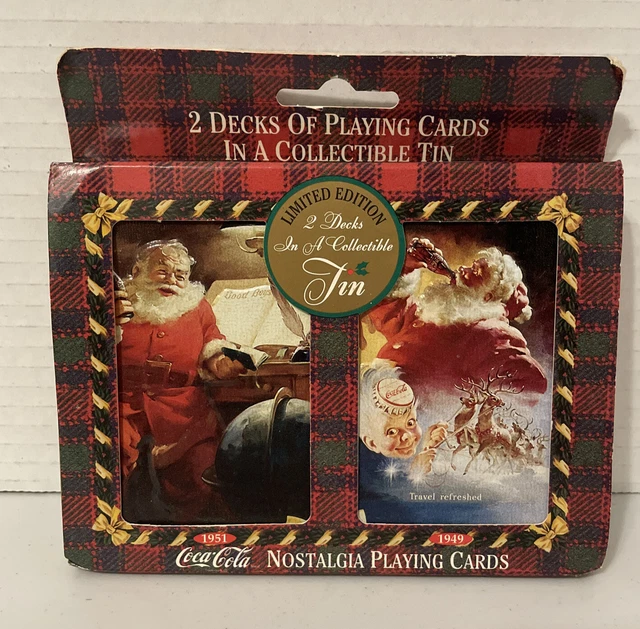 New Sealed 1997 Vintage COCA-COLA 2 Decks Nostalgia Playing Cards Limited  Ed