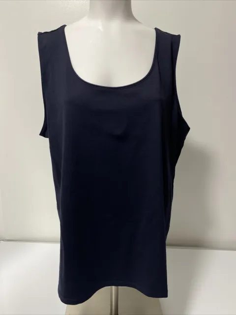 Charter Club Women's Navy Blue Pullover scoop Neck Sleeveless Tank Top Size 2X