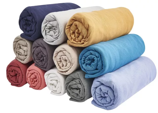 LOT DE 6 DRAPS HOUSSE -100% COTON 57-FILS - 2 PERSONNES - 180x200 cm