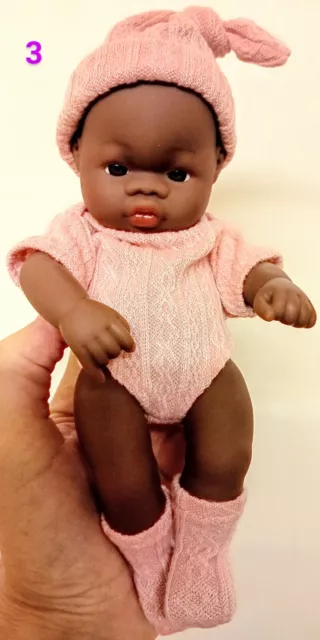 20 Cm Adorable Black Reborn  Baby Doll Toy Soft Touch High Quality (Variety)