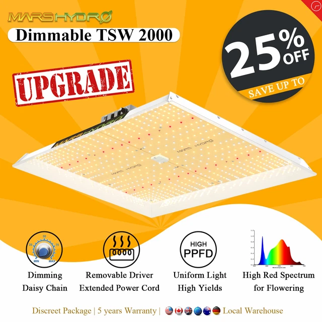 Mars Hydro TSW 2000W LED Grow Light Vollspektrum Pflanzenlampe Indoor Veg Flower