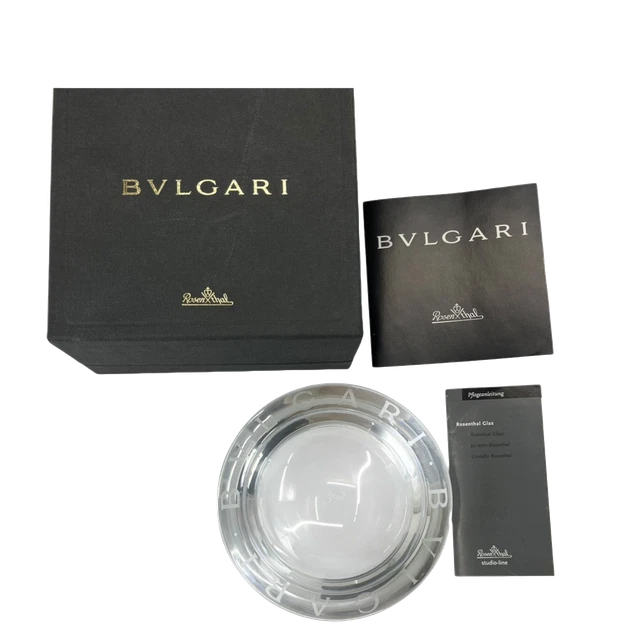 BVLGARI ROSENTHAL CRYSTAL Transparent Ashtray Tray Small