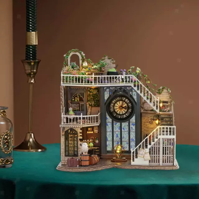 Wood Miniature Dollhouse Home Decor Assembled Doll House Kits for Boys Girls