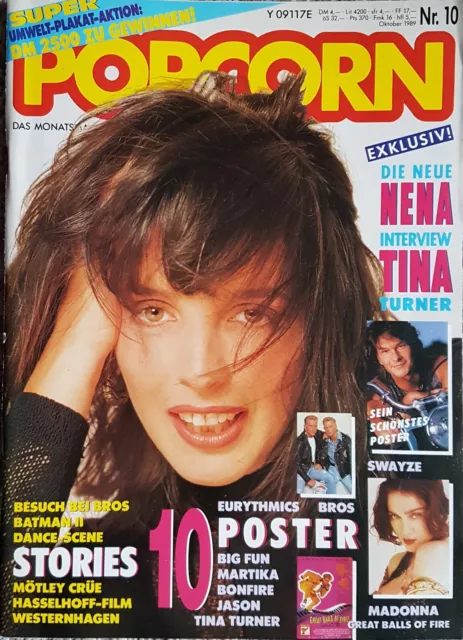 Popcorn 10-1989 TB Nena  komplett mit Mega Madonna Poster und top erhalten*