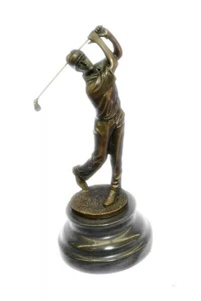 Vintage Classic Golfer Golf Collector Lover Bronze Marble Statue Sculpture Gift