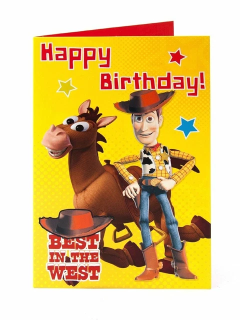 Carte D'anniversaire Toy Story 4 - Format A5 Avec Activité à L'intérieur + Enveloppe - Neuf
