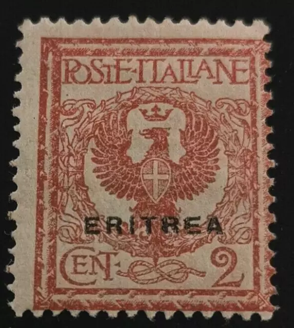 Italy: 1924 Italian Postage Stamps Overprinted ERITREA 2 C. (Collectible Stamp).