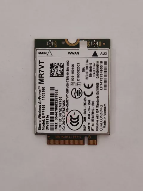 Dell DW5811E MR7VT EM7455 LTE 4G WWAN Card Module - Multiple Models