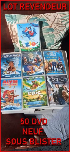 ❎ Lot Revendeur 50 dvd Neuf blu ray disney rio l'age de glace Narnia Alvin Epic