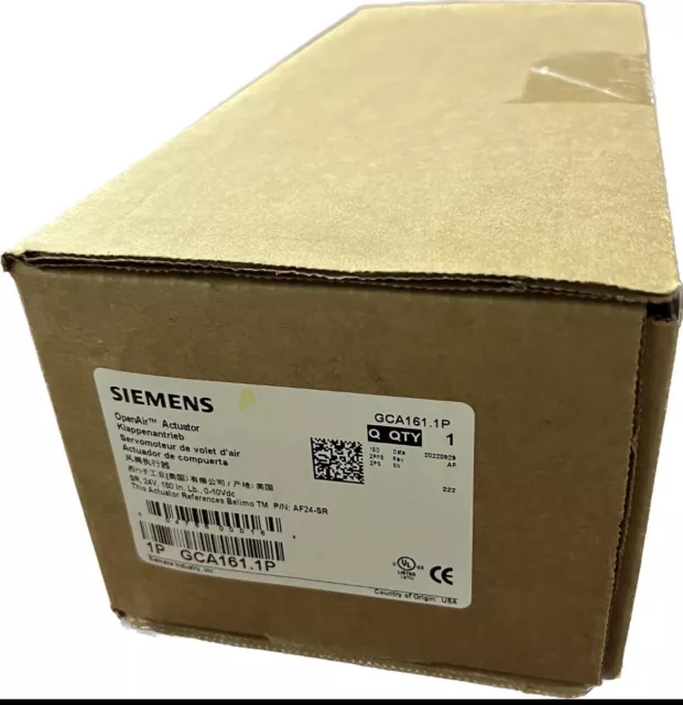 NEW Siemens GCA161.1P OpenAir Actuator 24V New!