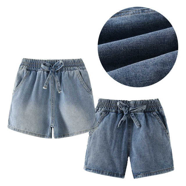 Pantaloncini in denim sciolti per bambine ragazzi jeans estivi pantaloni corti casual