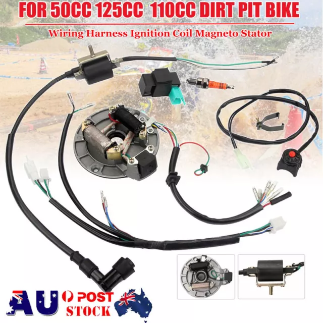 Wiring Harness Ignition Coil Magneto Stator for 50 125cc 140cc 110 Dirt Pit Bike