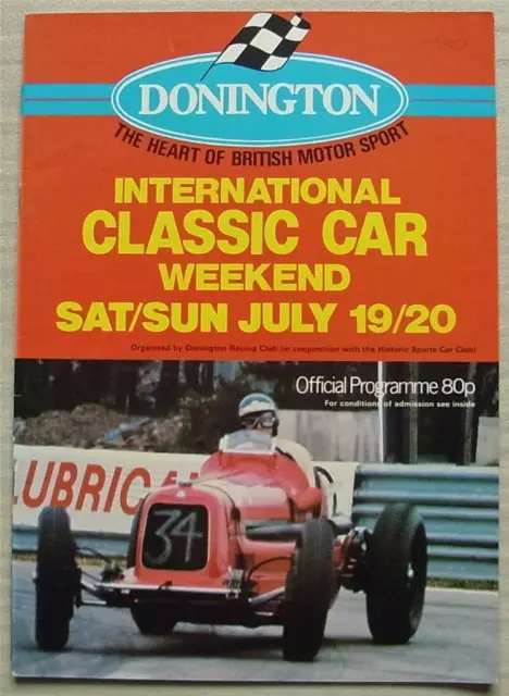 DONINGTON PARK 19/20 Jul 1980 INTERNATIONAL CLASSIC CAR WEEKEND A4 Programme