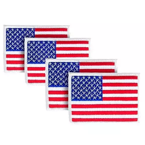 10 Pack American Flag Patches Iron On Sew On Emblem for Uniforms Hats Backpacks