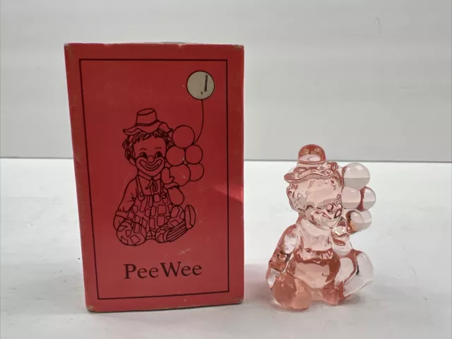 Mosser Glass PeeWee Clown Letter "I" Light Pink Glass In Box