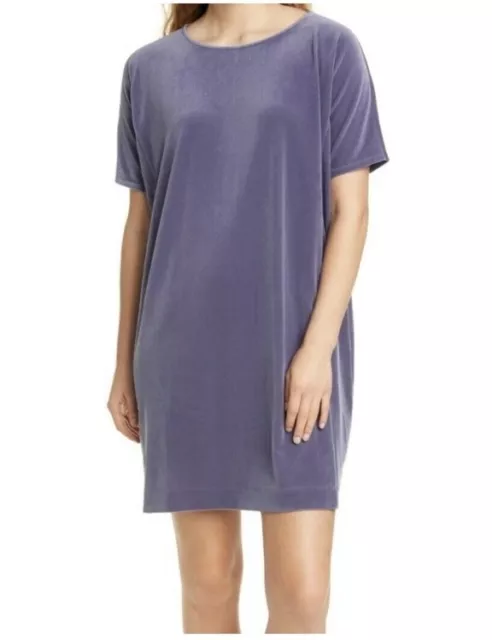 *NEW* Eileen Fisher Stretch Velvet Shift Dress in Blue Shale, Size S