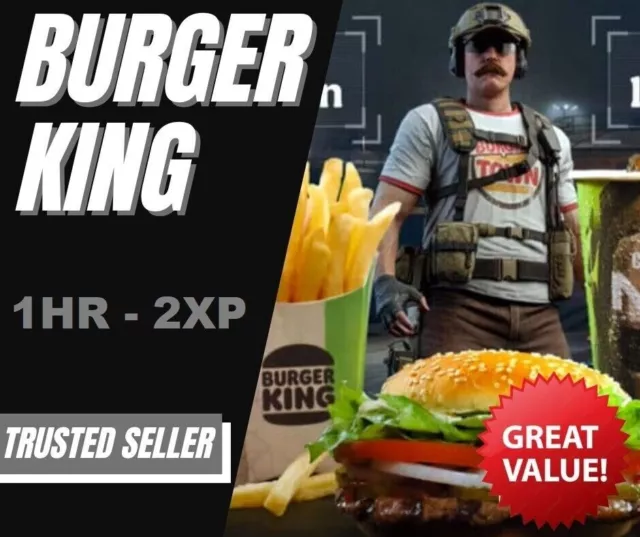 Call of Duty Modern Warfare 2/3/Warzone 2 Burger King Operator Skin + 1 Hour 2XP