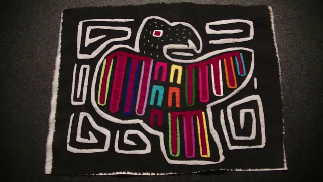 Vintage Mola Art Kuna Guna Panama Hand Made Textile Tapestry Folk Art Bird