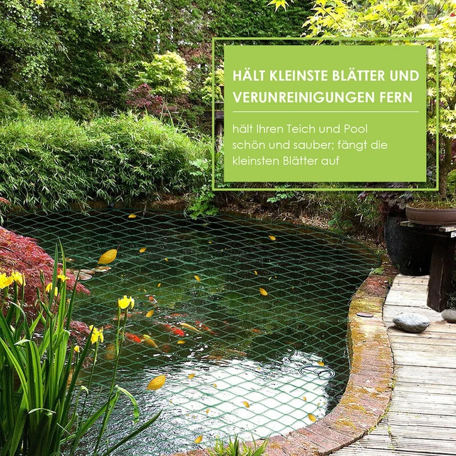 Poolabdeckung 8x8m Rund - Feinmaschiges Teichnetz Mit 16 Metallklammern Für Schwimmbäder