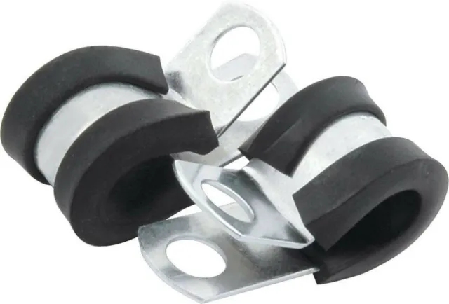 Aluminum Line Clamps 3/16" Rubber Lined Adel style clips 1/4 Mounting hole 10 Pk