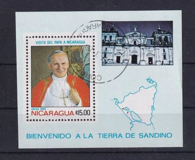 Nicaragua Block148 ) gestempelt 1983 Papst Johannes Paul II