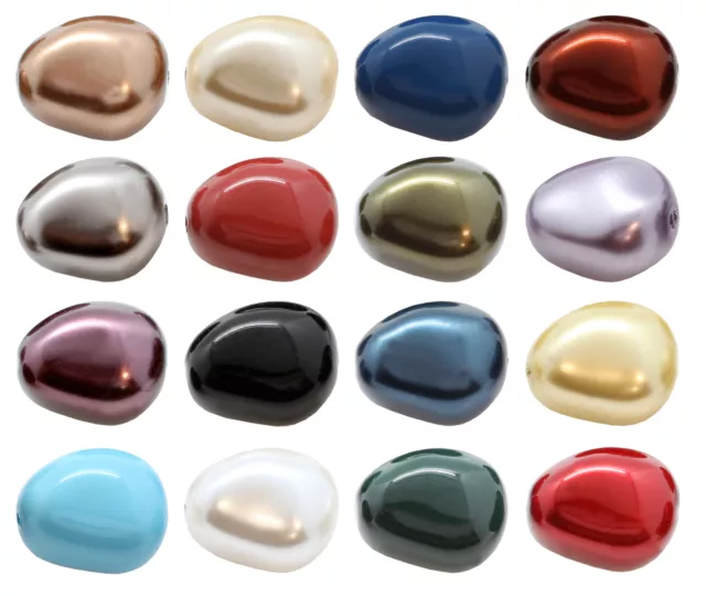 Genuine PRECIOSA 131 50 021 Elliptic Nacre Pearls Full Drilled * Many Colors